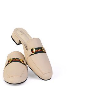 Women's Cream Multi-Color Overlay Slide Sandals